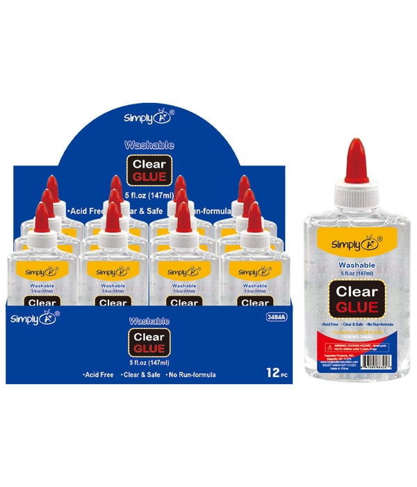 clear school glue 48s 5oz/147ml washable