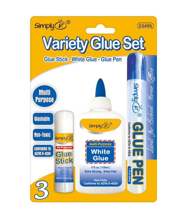 3ct assorted glue sets 24/48s