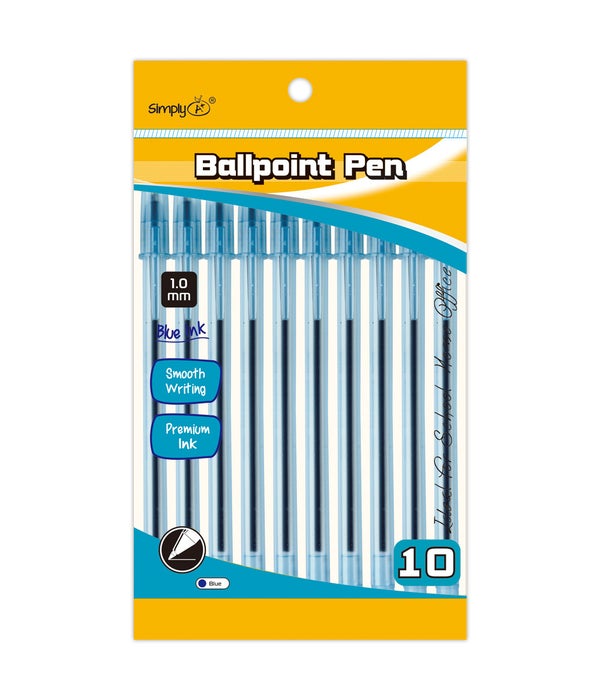 10ct ballpoint pen blue 24/144 1.0mm
