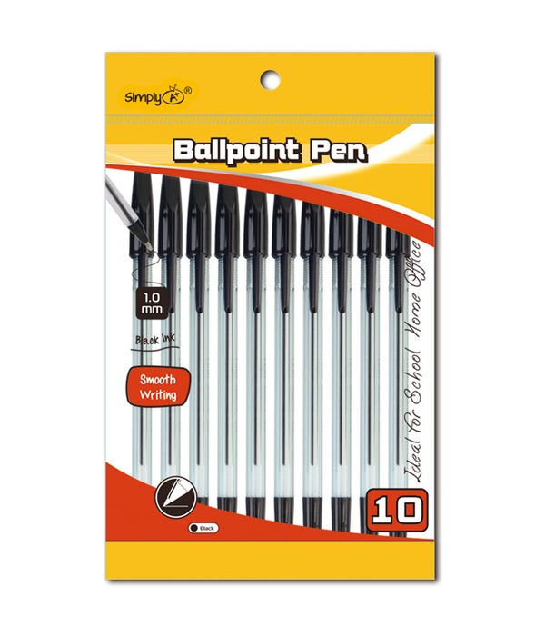 10ct/1.0mm ballpoint pen blk 24/144
