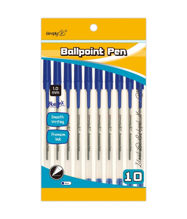 8ct/1.0mm w/grip 24/144 ballpoint pen blue