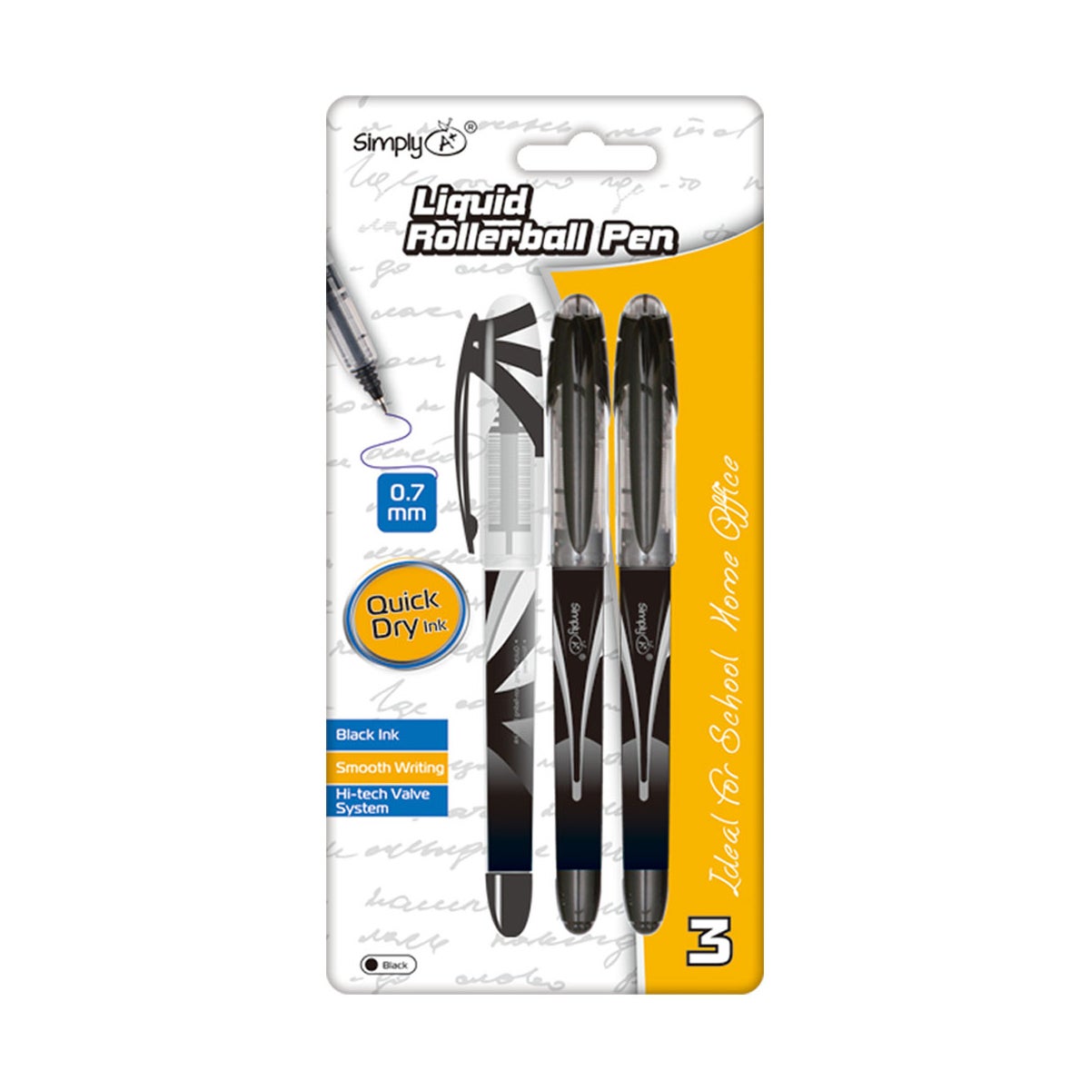 3ct liquid ballpen BK 24/144s w/clip gel pen Top Grade Products Inc.
