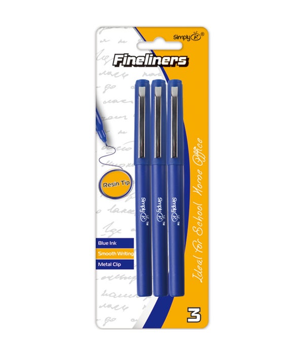 3ct fineliners blue 24/144s