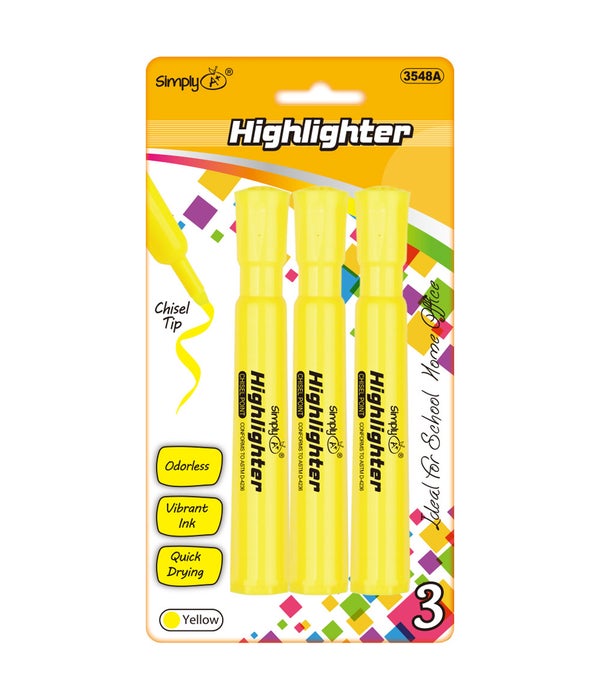 3ct jumbo highlighter 24/144s yellow