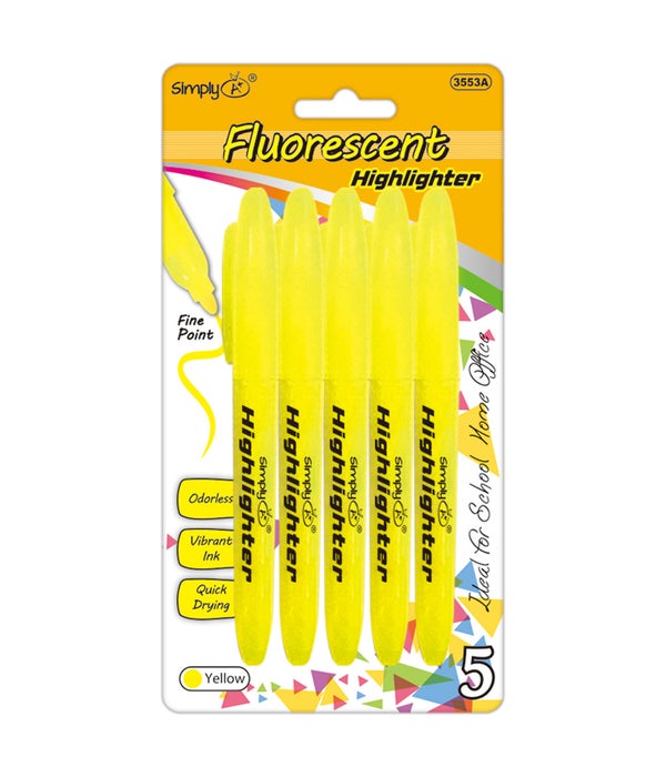 5pc highlighter yellow 24/144s