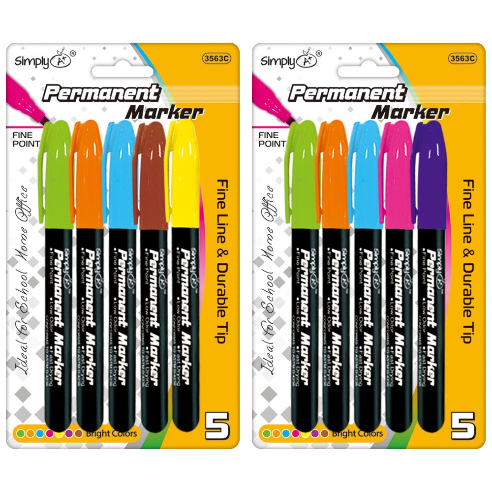 BAZIC Washable Markers Fine Line Pen 16 Color Dual Tip Coloring