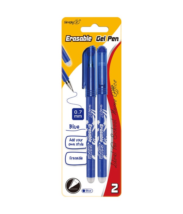 2ct/0.7mm erasable gel pen blue 24/144s