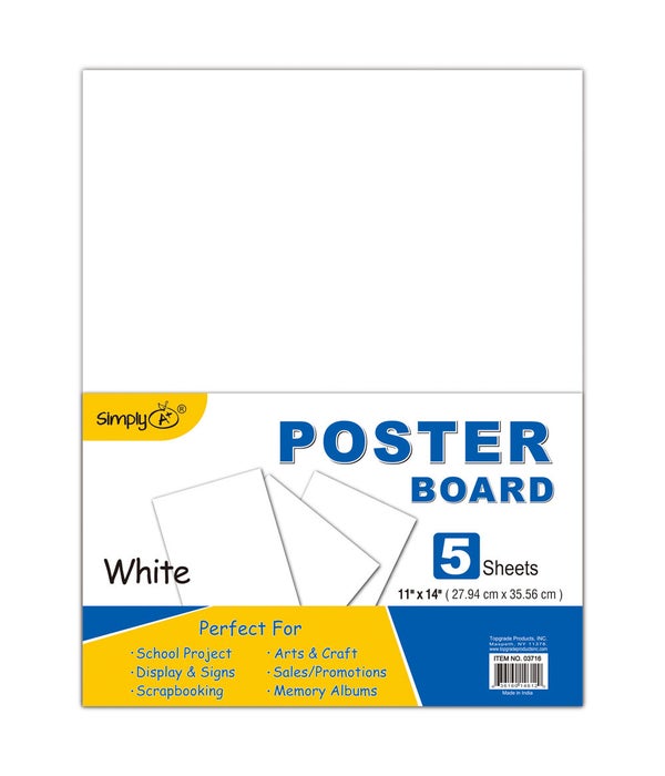 white poster board 48s 5ct/11x14"
