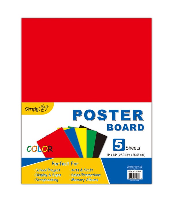 multi color poster board 48s 5ct/11x14"