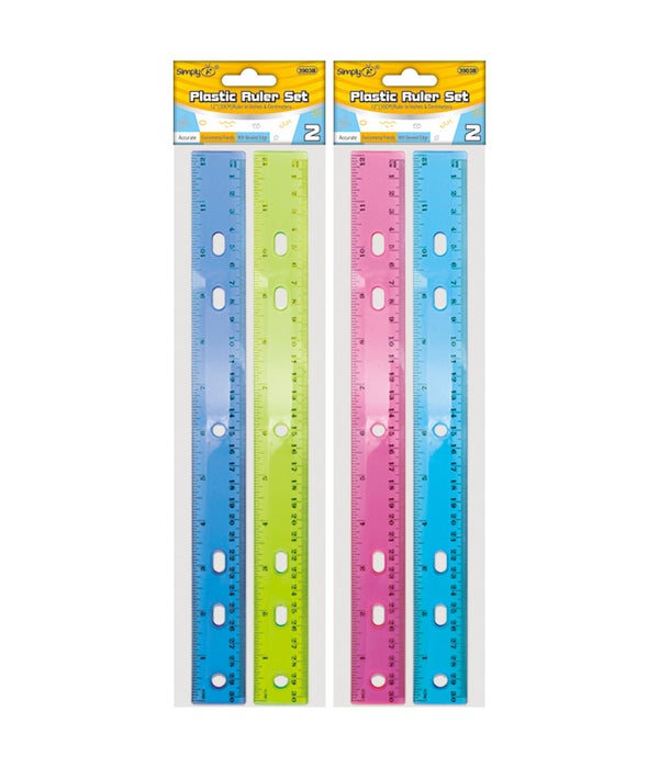 2pc plastic ruler set 24/192s