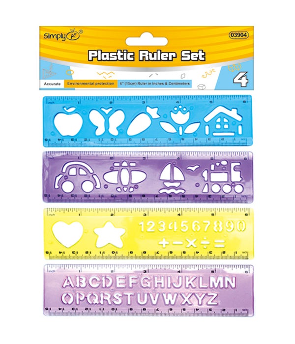 plastic ruler set 24/144s