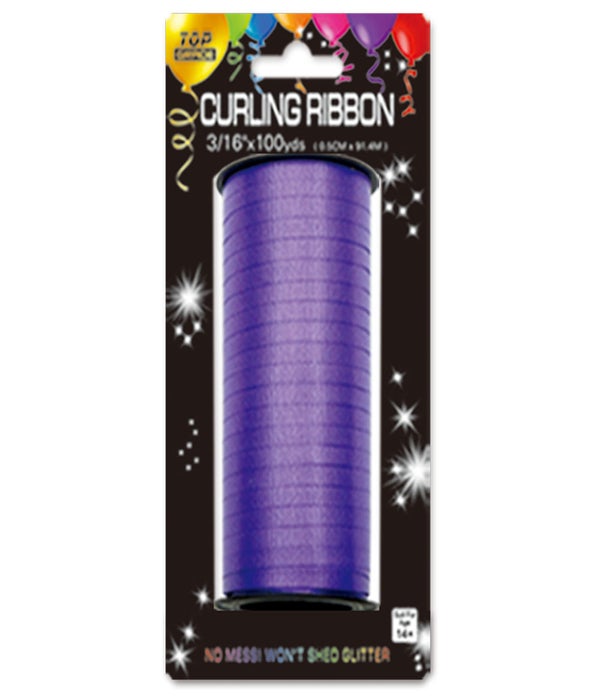Purple Holographic Curl Ribbon, 3/16 x 100 yards-HOLCR-PU