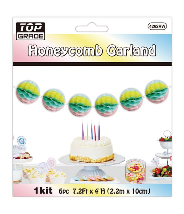 6pc honeycomb garland 7.2"x4"h 12/240s