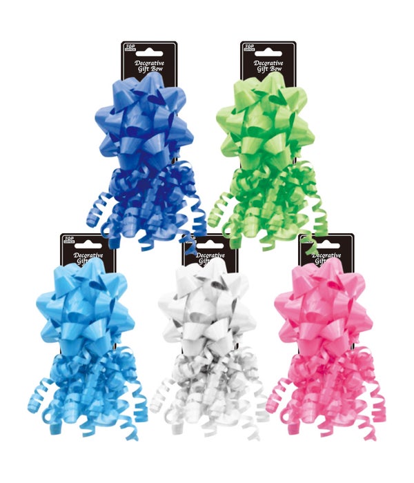 4.5"/2ct gift bow ribbon set72 L.pink/L.blue/blue/lime/wht