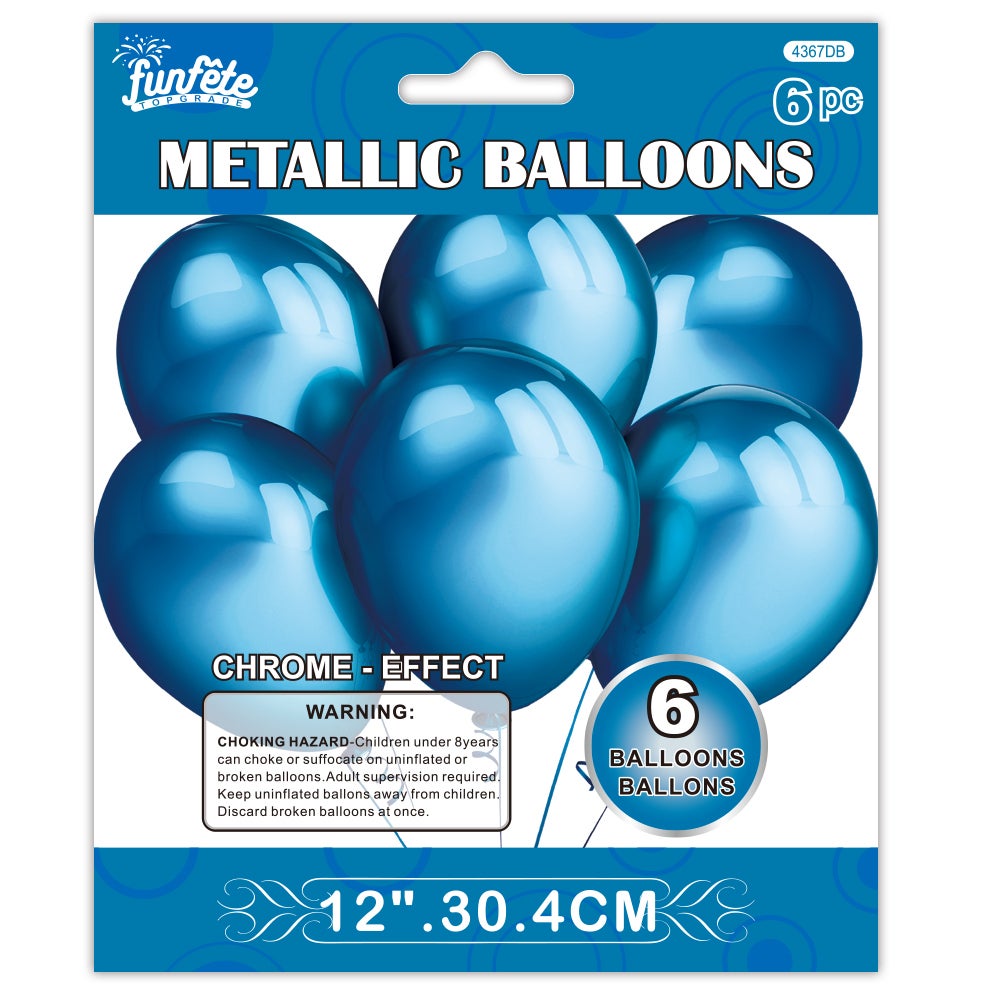 12" metallic balloon DB 24/288 6ct latex balloons Top Grade