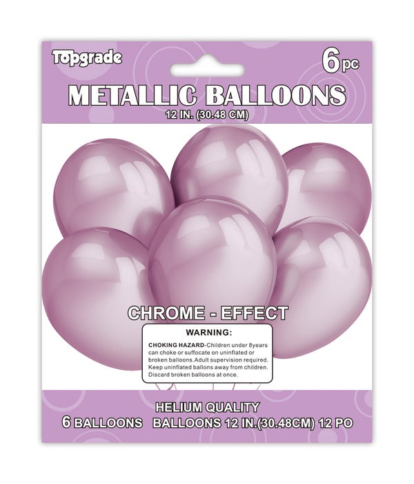 12"/6ct metallic balloon12/288 lavender