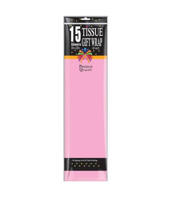 15ct bb-pink tissue paper 72s 20x20"