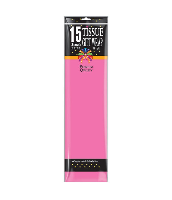 15ct pink tissue paper 72s 20x20"