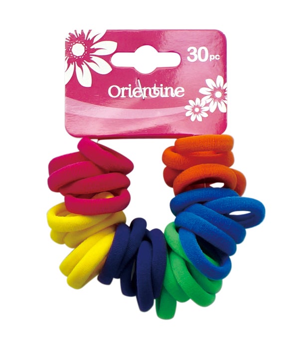 30ps elastic hair ties 12/300s astd bright clr