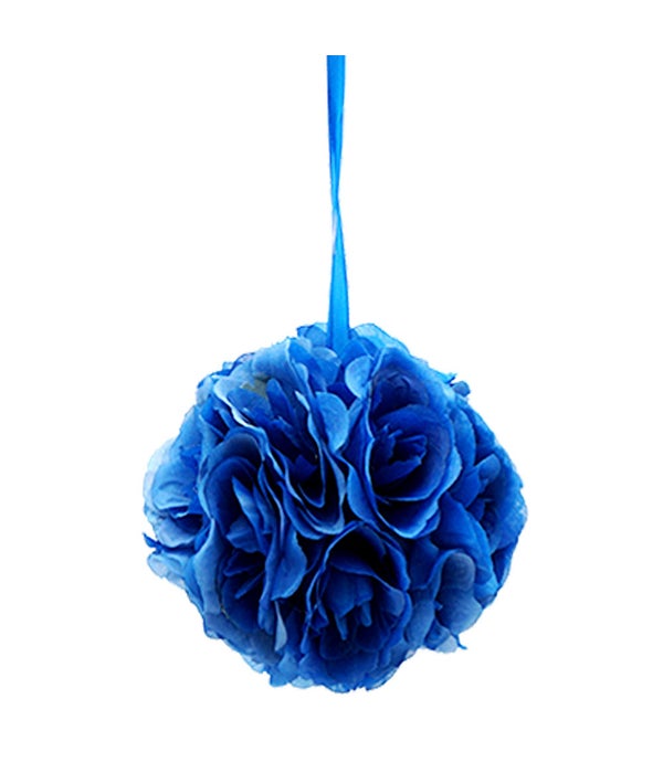 6"silk pom flower 12/48 dark blue