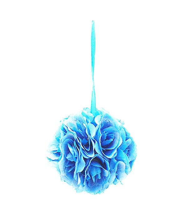 6"silk pom flower 12/48 tiffany blue	
