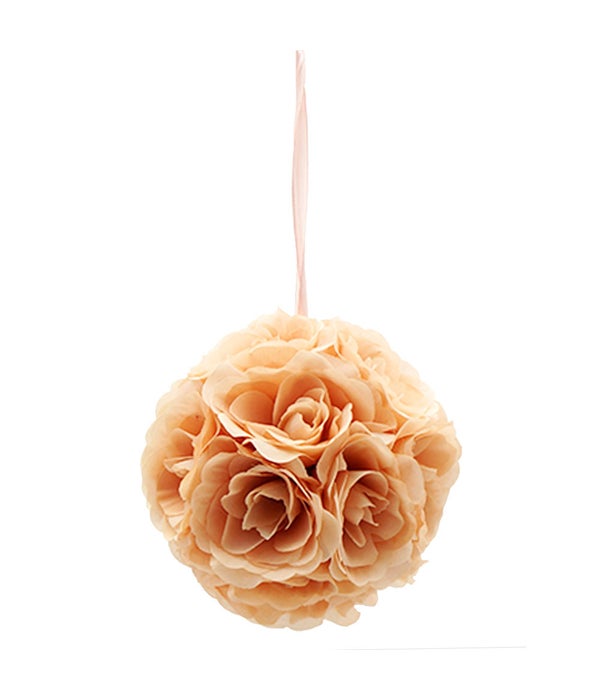 8"silk pom flower12/48 peach (nude pink)