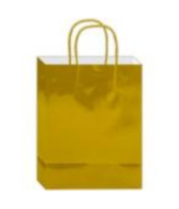 glossy gift bag 8.8x5.5x3.5"/S gold 72s