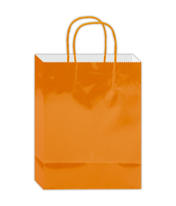 glossy gift bag 8.8x5.5x3.5"/S orange 72s