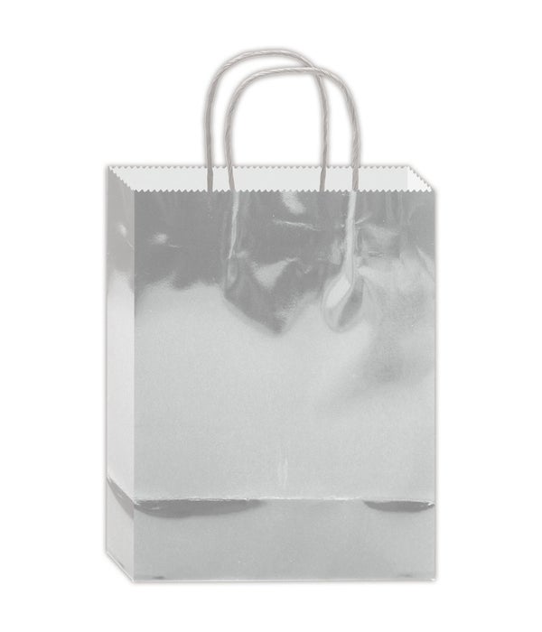 gift bag 10x8x4"/EM 24/144s silver glossy