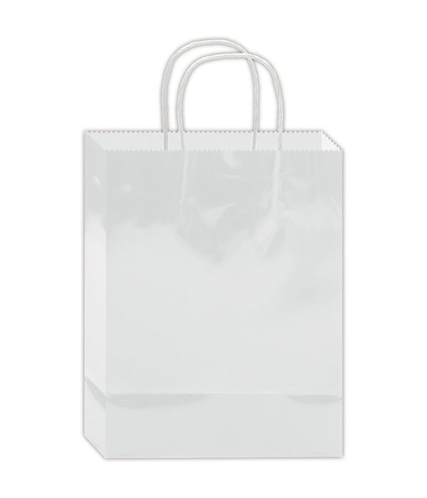 gift bag 10x8x4"/EM 24/144s white glossy