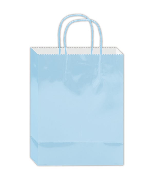 gift bag 13x10.5x5.5"/L 24/96s baby blue glossy