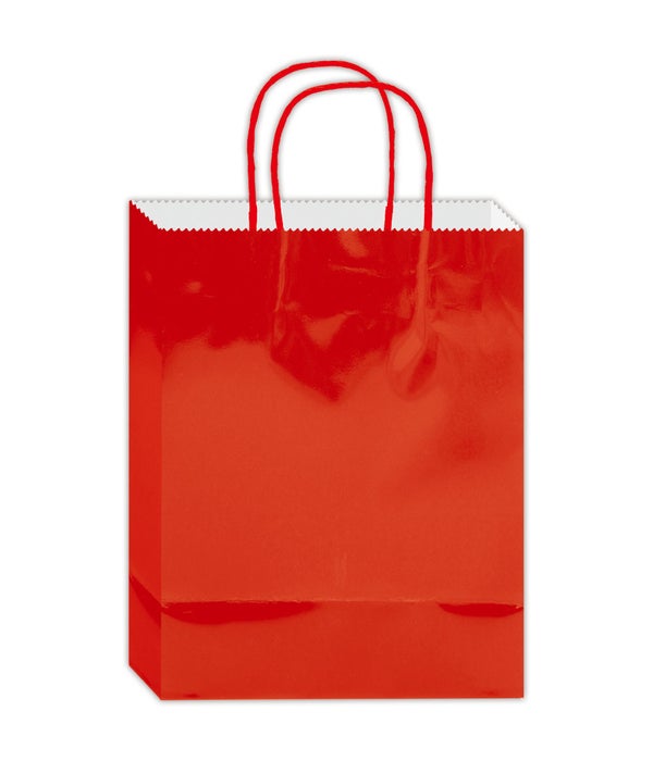 gift bag 13x10.5x5.5"/L 24/96s red glossy