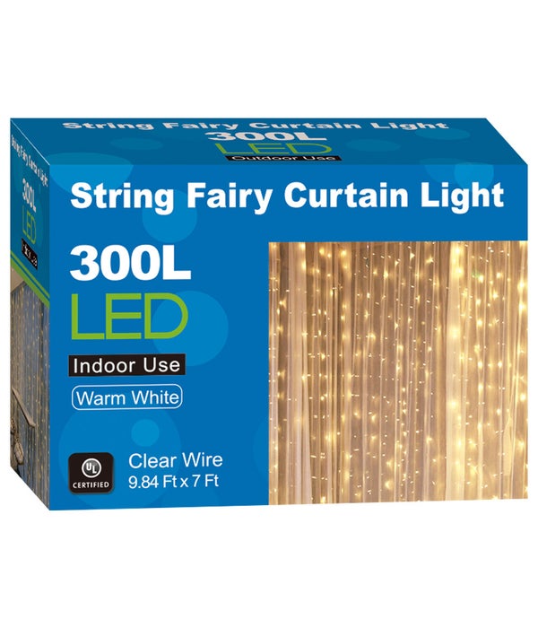 string fairy curtain light 12s ww 300L/10string 9.85x7ft UL