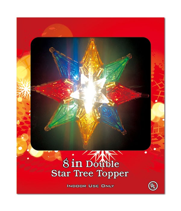 8"/10L tree star topper 12s multi color UL