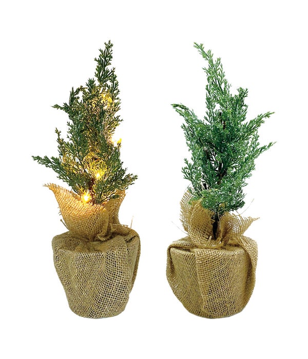 16" LED tree in pot 6s 8-lights battery operated