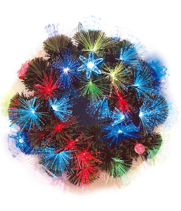 20" optical fiber wreath 4s 64T/52-lite/12-ornament