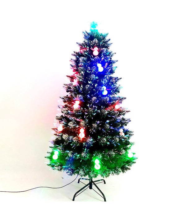 4FT/120T optical fiber tree 8s w/snowmen ornament