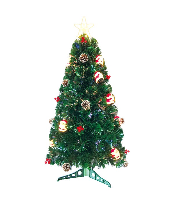 2F/55T optical fiber tree 6/18 w/astd ornament