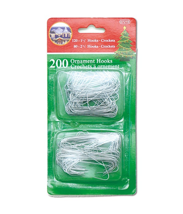 200ct ornaments hook silver 72