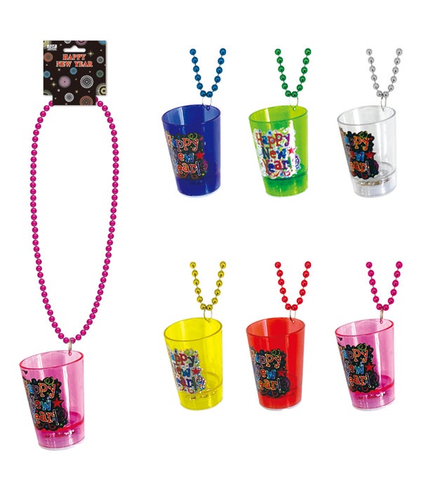 LED new year necklace 12/288s w/flashing cup