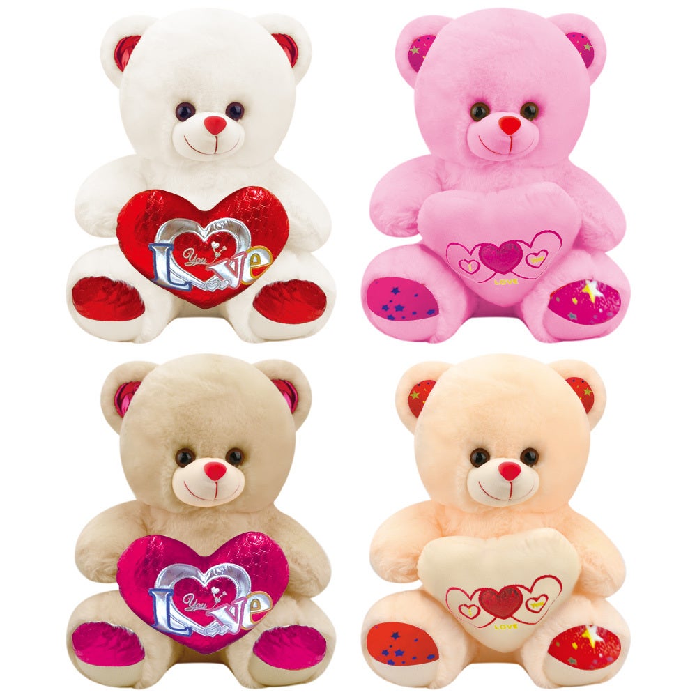 10" bear w/heart 2dsgn 48s off white mixed styles new arrival