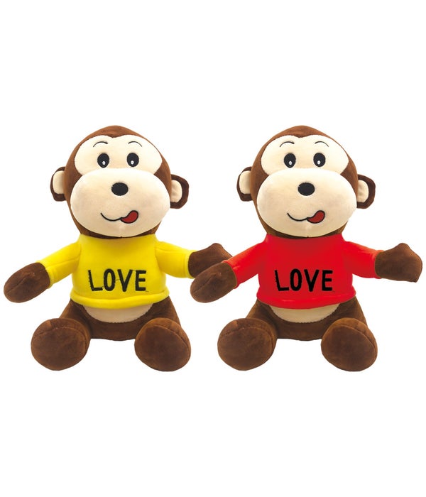11" monkey w/Love shirt 24s red/yellow