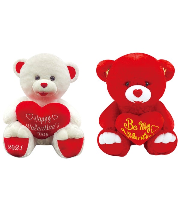 16" bear w/heart 12/24s red/ivory