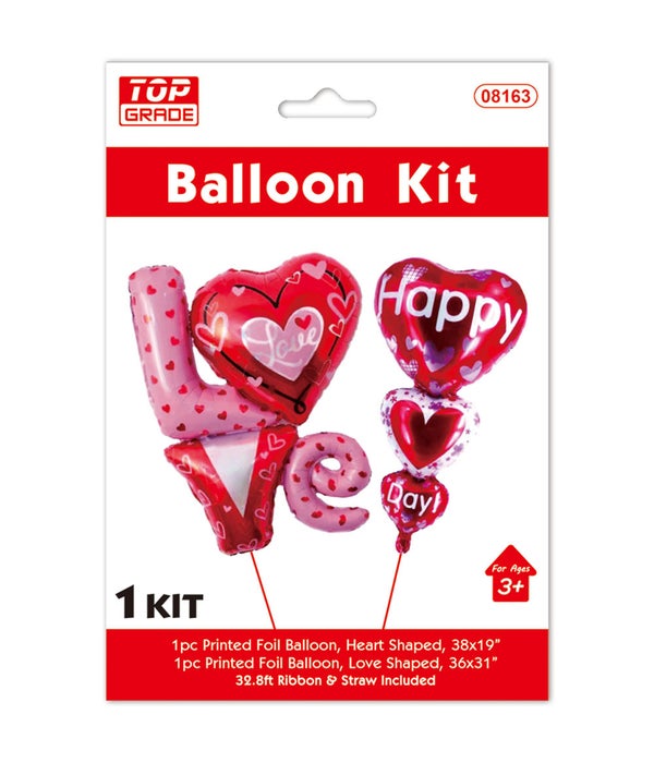 2pc V-day balloon set 12/300s 38x19"/1pc HP Love Day 35x31"/