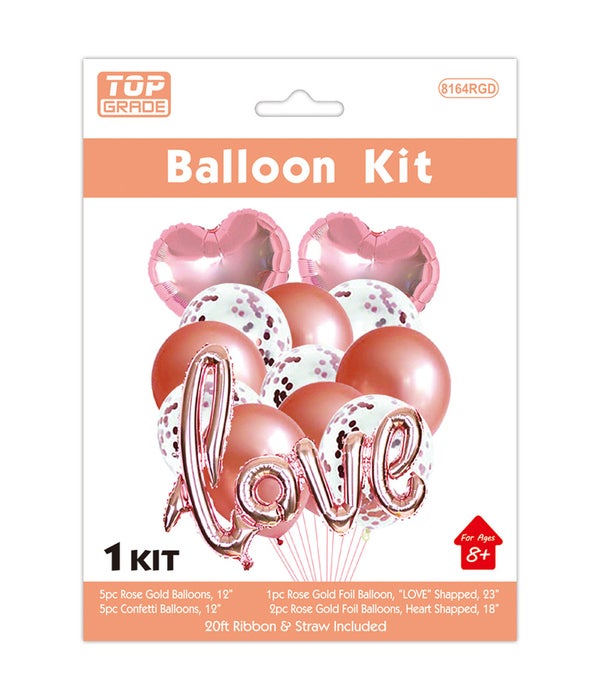 13pc V-day balloon set 12/300s 23"/1pc foil balloon "love" 1