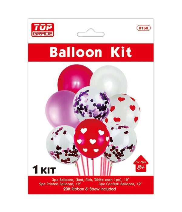 8pc V-day balloon set 12/300s