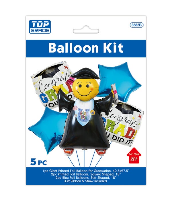5pc balloon set 12/300s 18"/5pc foil balloon 40x28"/1pc shap