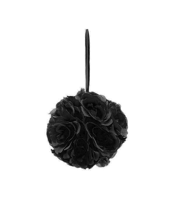 6"silk pom flower black 12/48s