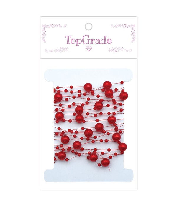 pearls garland red 10ft 12/600s