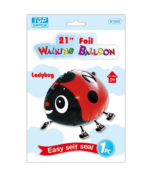 21" walking balloon 12/288s ladybug